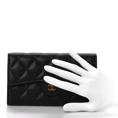 Chanel Caviar Quilted Large Flap Wallet Black 2 of 11