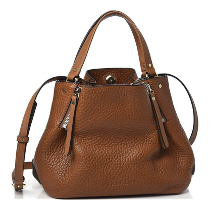 Burberry Grainy Calfskin House Check Small Maidstone Saddle Brown 1 of 9