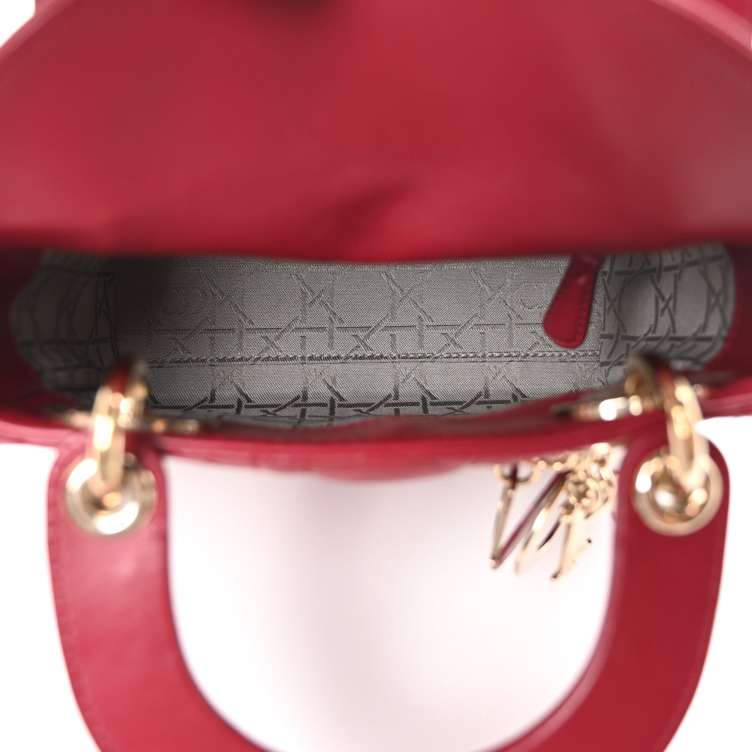 Christian Dior Lambskin Cannage Mini Lady Dior Red 4 of 9