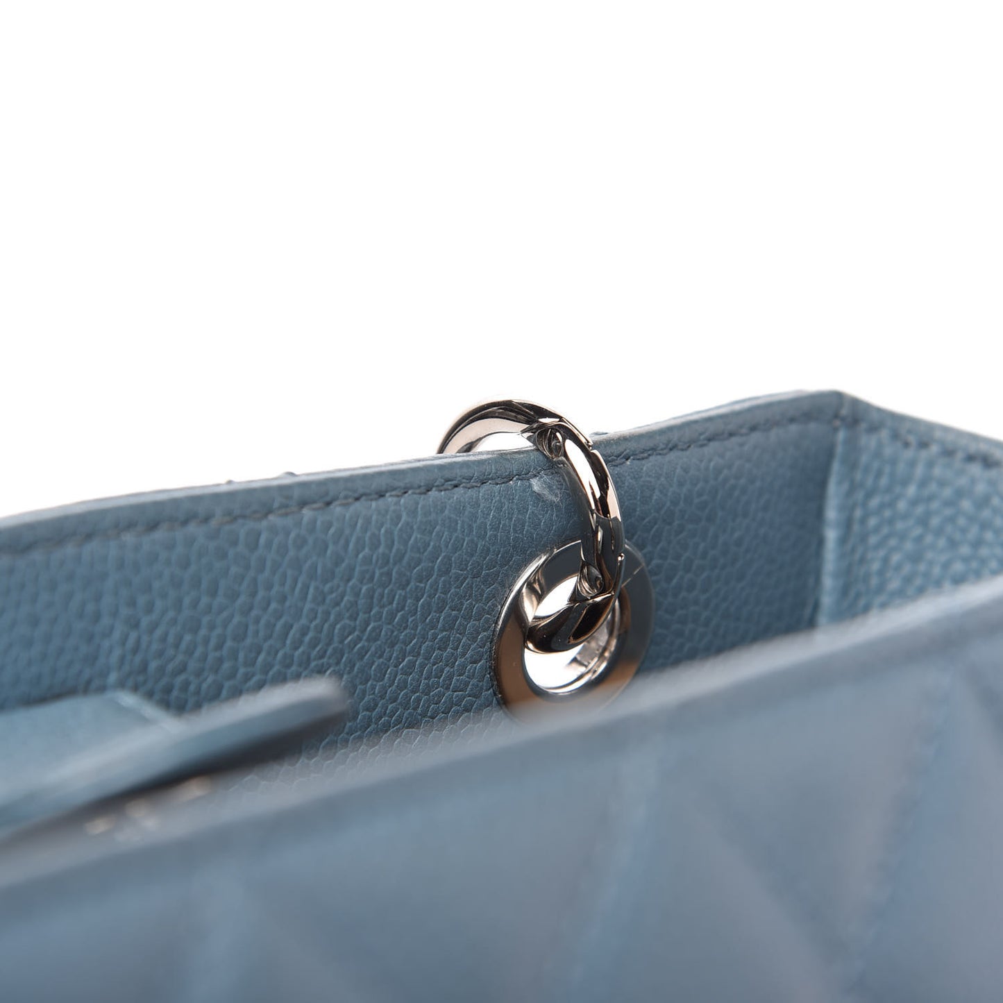 Caviar Quilted Petit Shopping Tote PST Blue