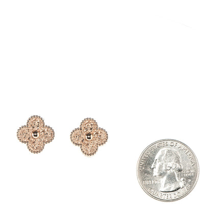 Van Cleef & Arpels 18K Rose Gold Vintage Alhambra Earrings 2 of 7