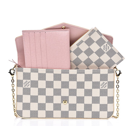 Louis Vuitton Damier Azur Pochette Felicie Chain Wallet Rose Ballerine 8 of 11