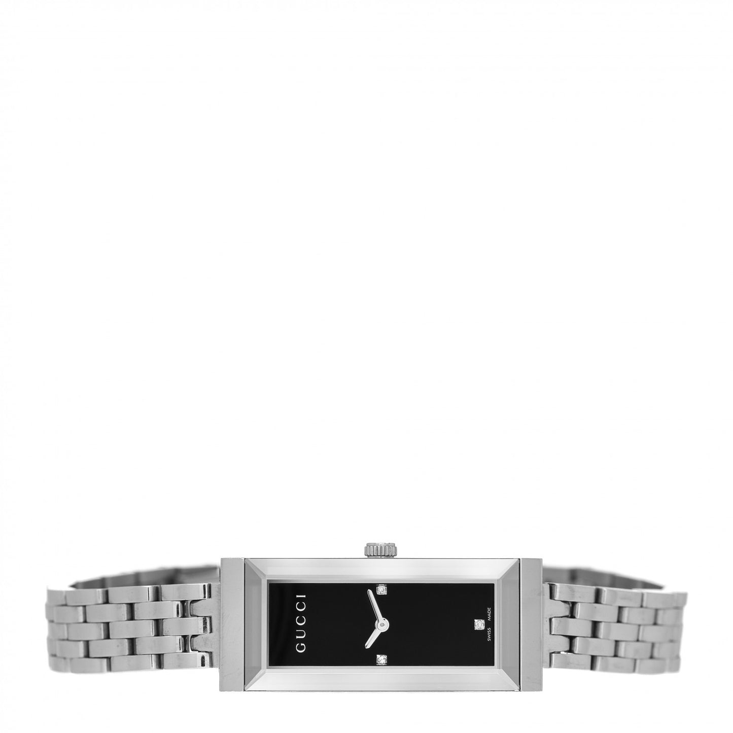 Stainless Steel Diamond 14mm G-Frame Quartz Watch Black