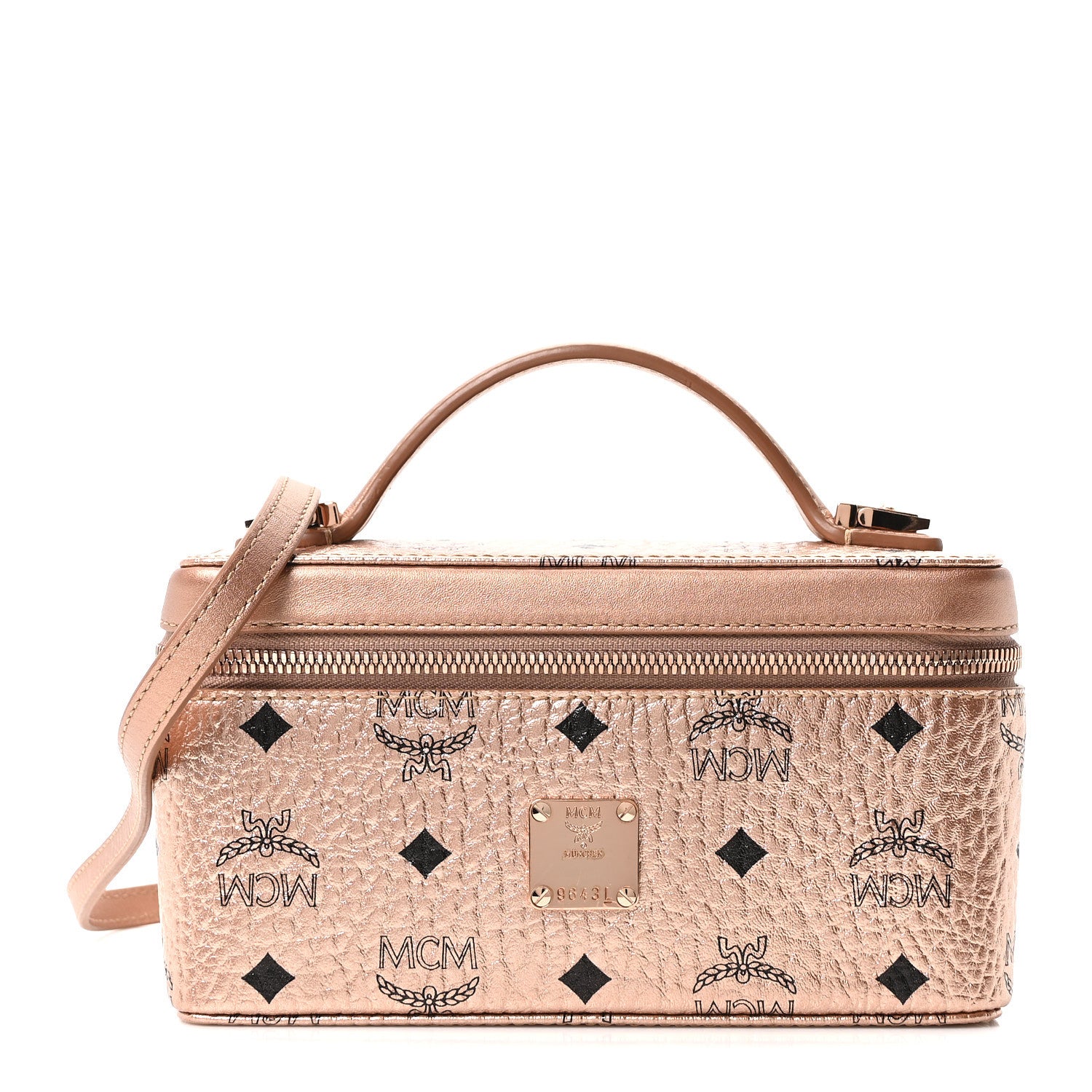 MCM Metallic Visetos Vanity Case Champagne Gold 1 of 9