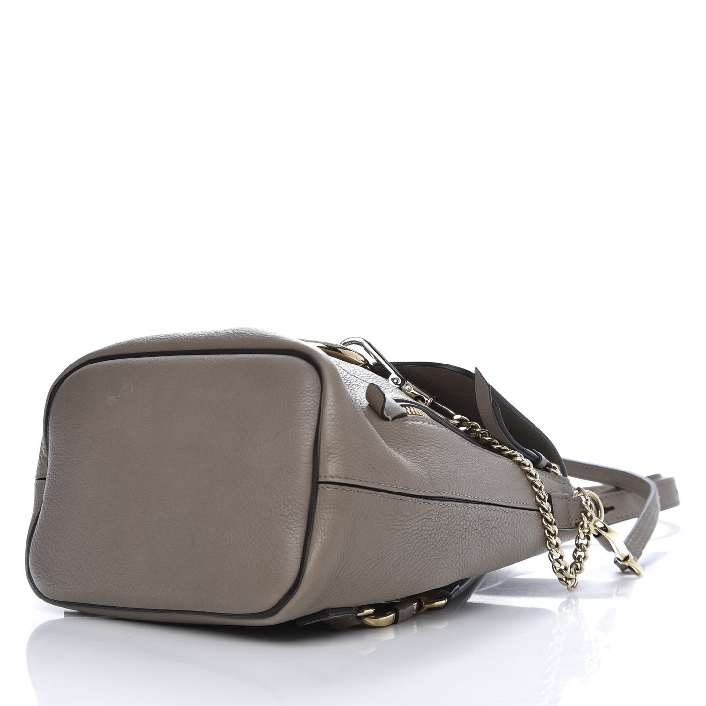 Suede Calfskin Small Faye Backpack Motty Grey