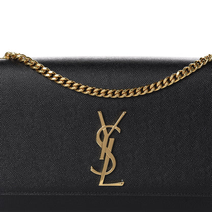 Saint Laurent Grain De Poudre Medium Classic Monogram Kate Satchel Black 11 of 11