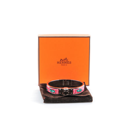 Hermes Enamel Printed Narrow Brides De Gala Hinged Bracelet S 5 of 5