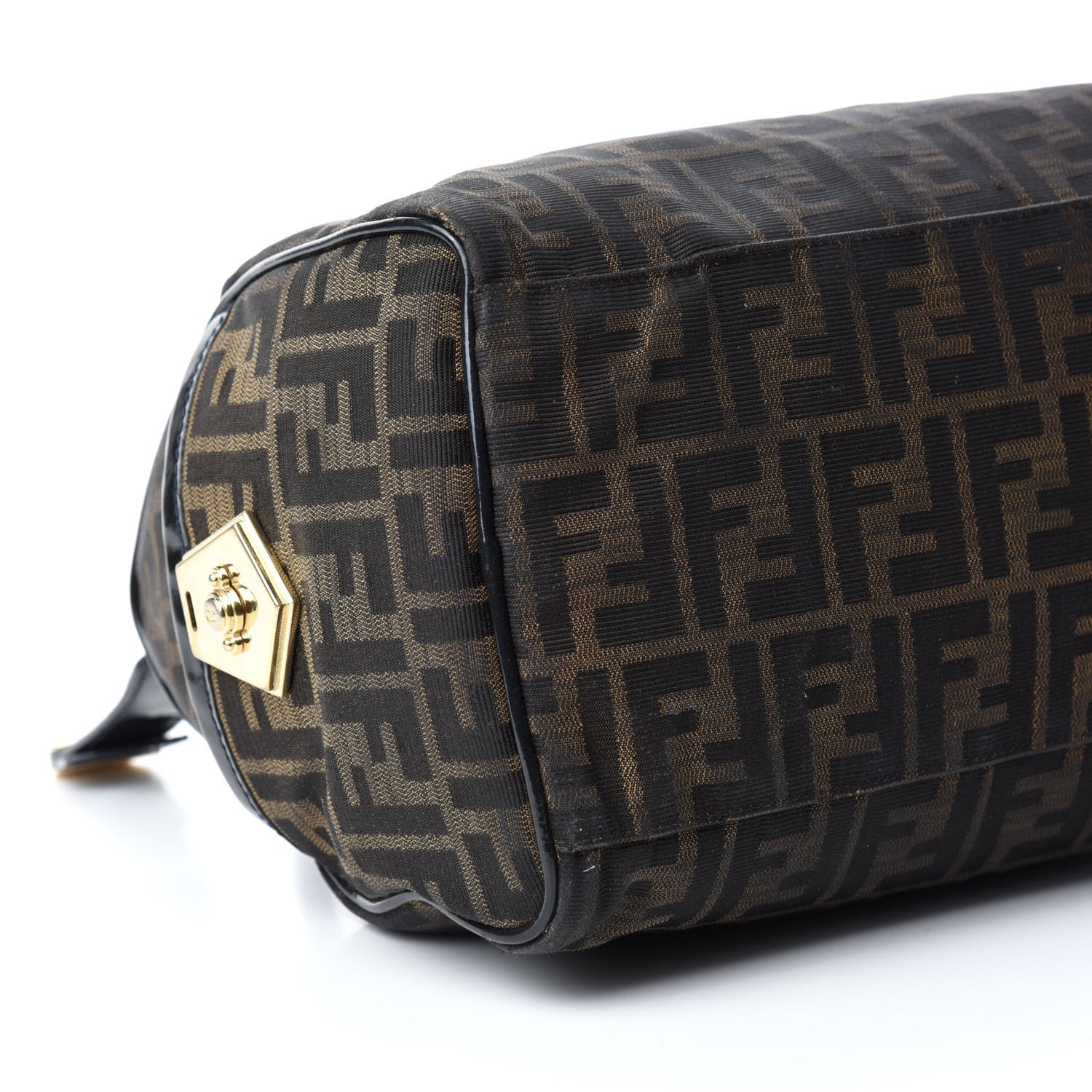 Fendi Zucca Patent Medium Chef Boston Tobacco Black 6 of 12