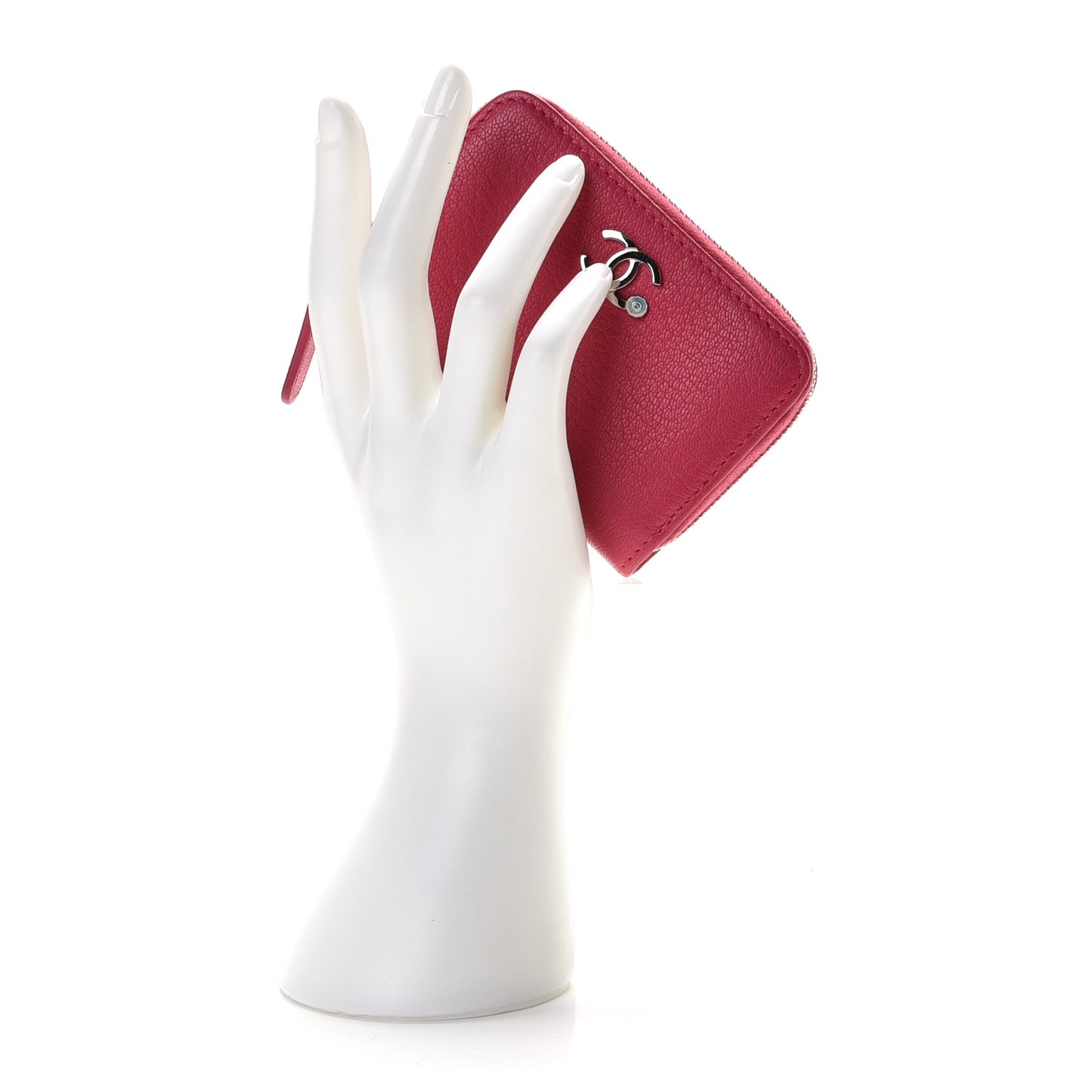 Goatskin Zip Coin Purse Fuchsia