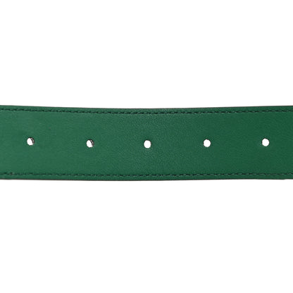 Gucci GG Supreme Monogram Anaconda Double G 30mm Belt 120 48 Ebony Emerald 5 of 7