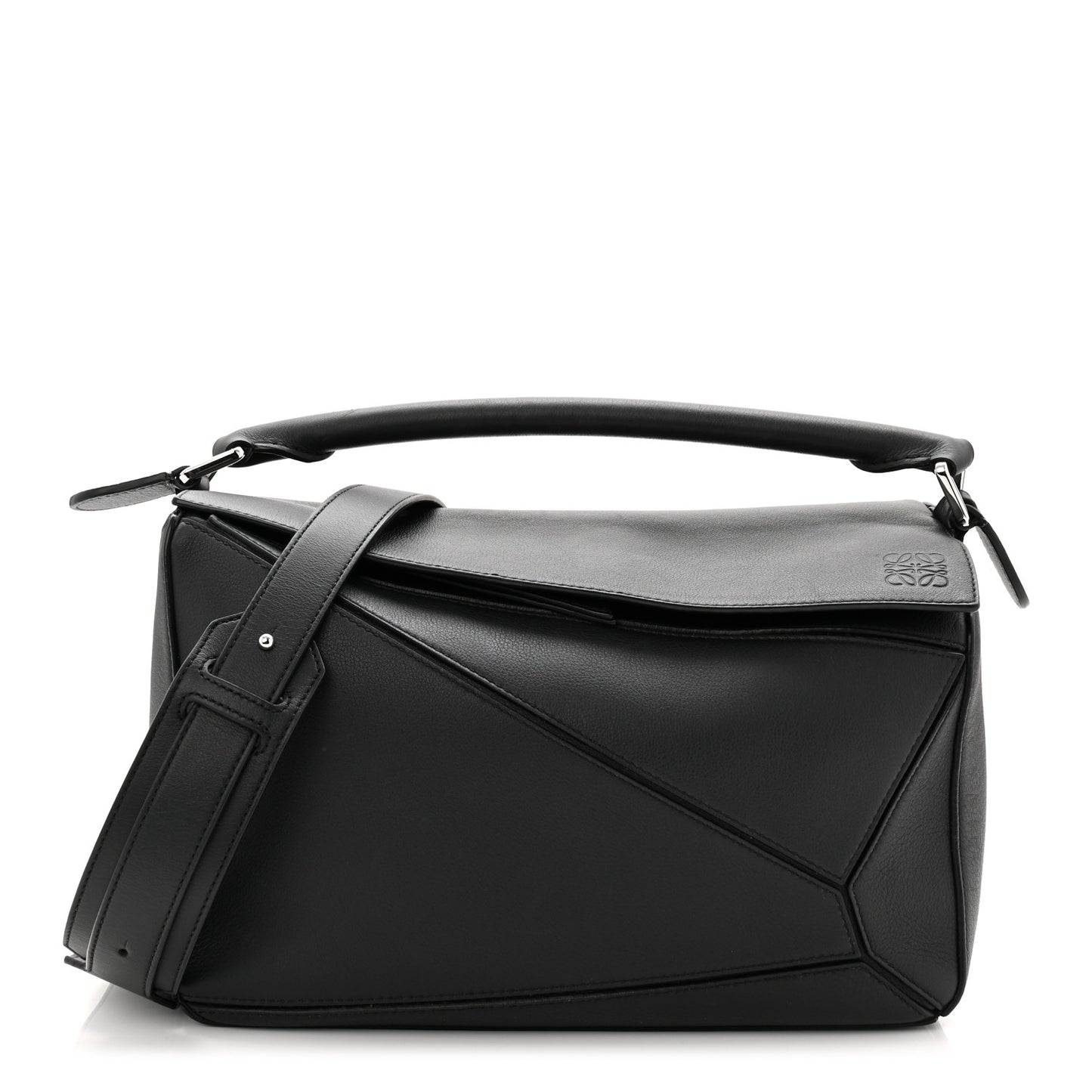 Calfskin Medium Puzzle Bag Black