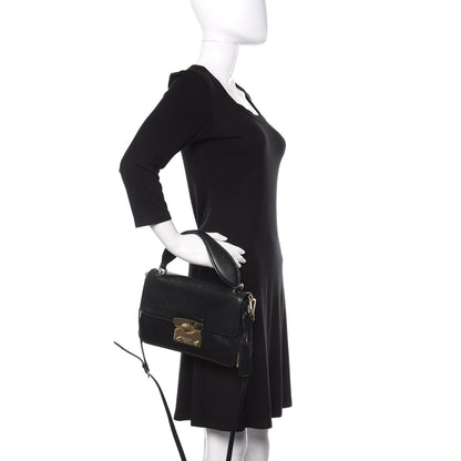Miu Miu Goatskin Madras Shoulder Bag Black 3 of 16
