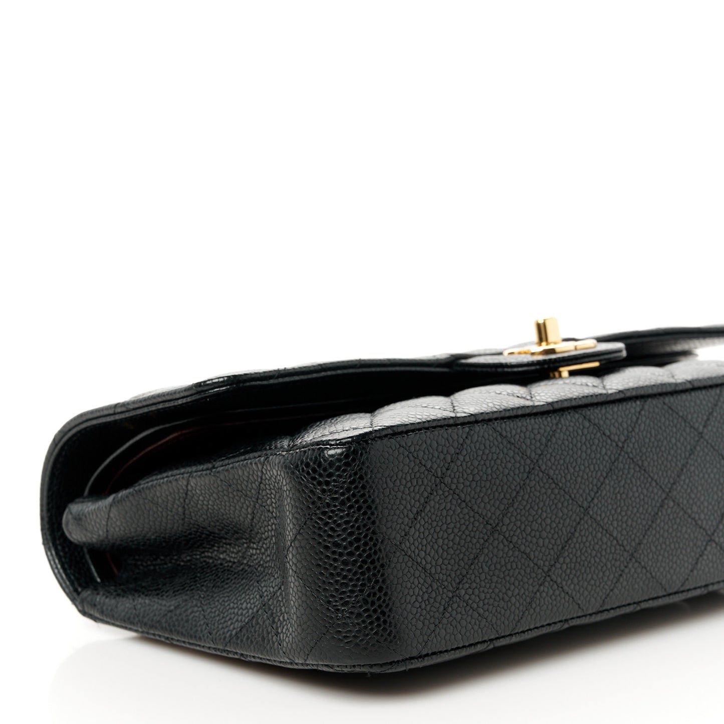 Caviar Quilted Medium Double Flap Black