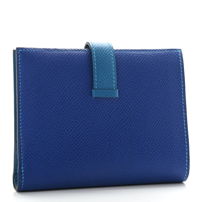 Hermes Epsom Bearn Compact Wallet Bleu Electrique Mykonos 3 of 6