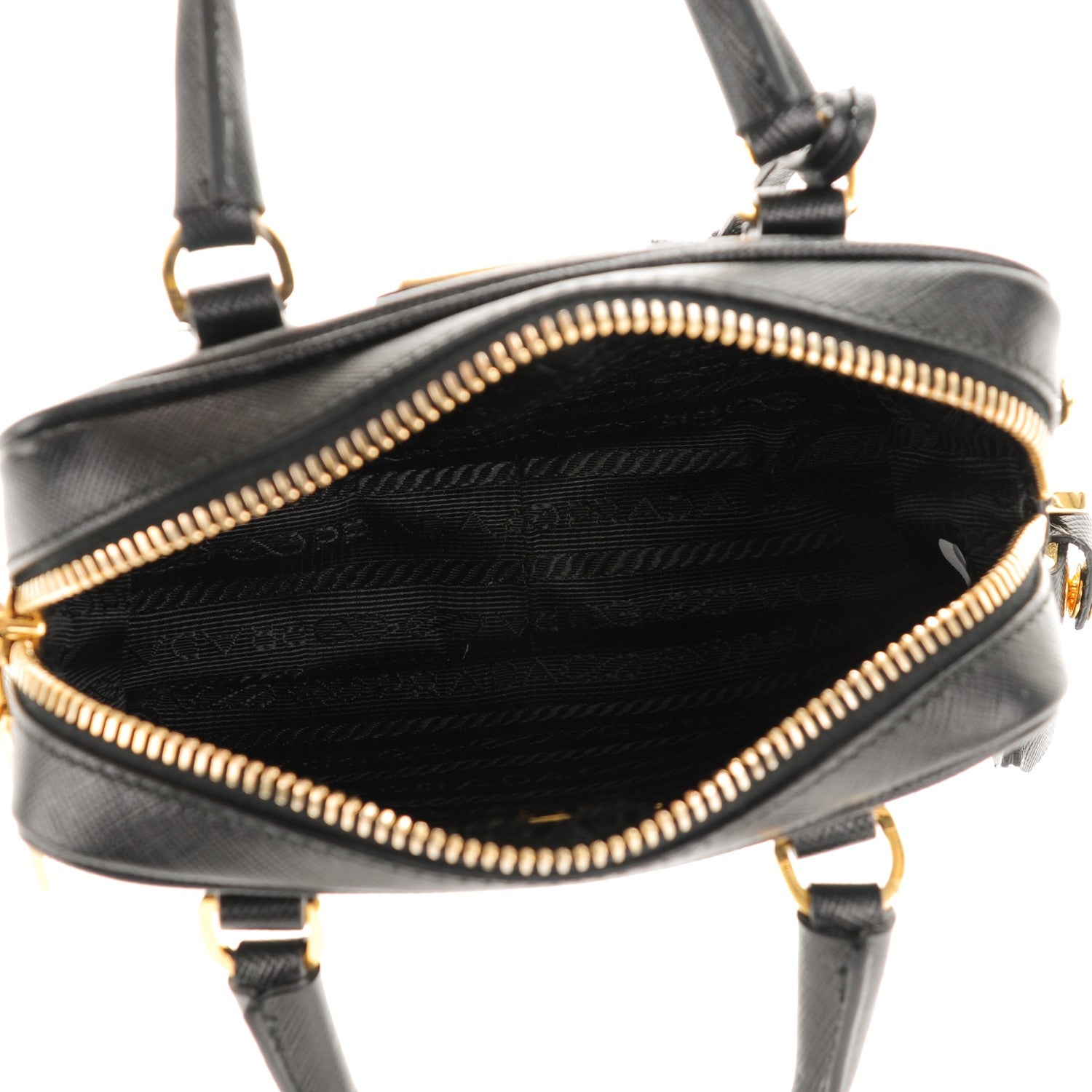 Prada Saffiano Lux Mini Top Handle Crossbody Bag Black 6 of 9