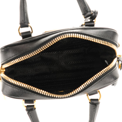 Prada Saffiano Lux Mini Top Handle Crossbody Bag Black 6 of 9