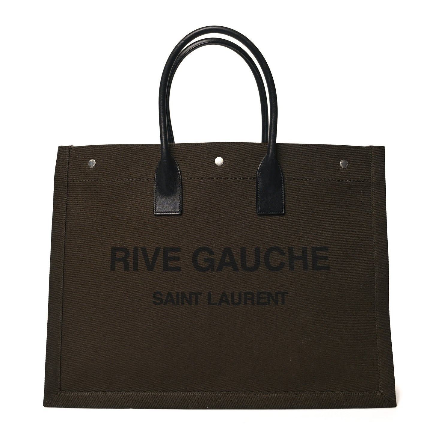 Linen Calfskin Rive Gauche Tote Khaki
