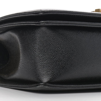 Chanel Caviar Chevron Quilted Medium Boy Flap Black 9 of 10