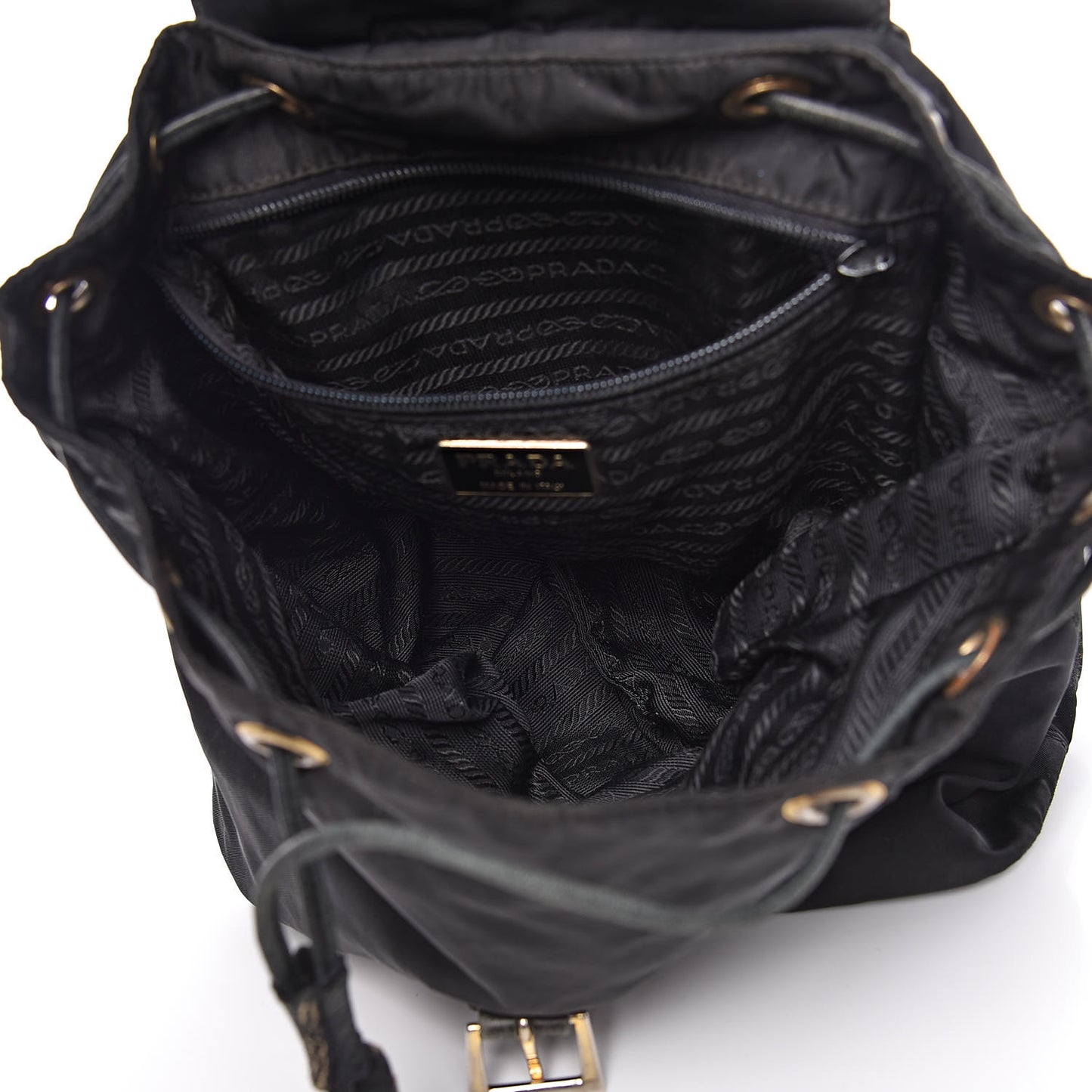 Tessuto Nylon Vela Chain Backpack Black