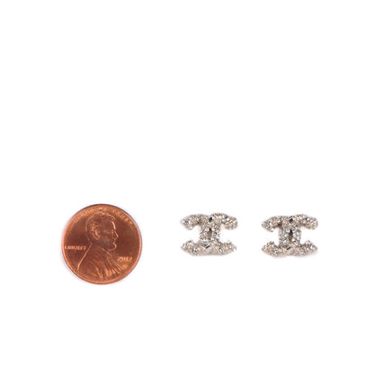 Chanel Crystal CC Twisted Earrings Silver 2 of 5