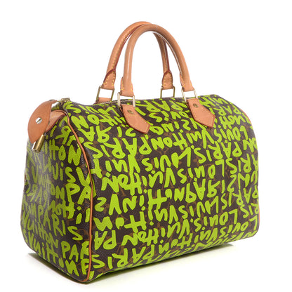 Louis Vuitton Monogram Graffiti Speedy 30 Green 3 of 7