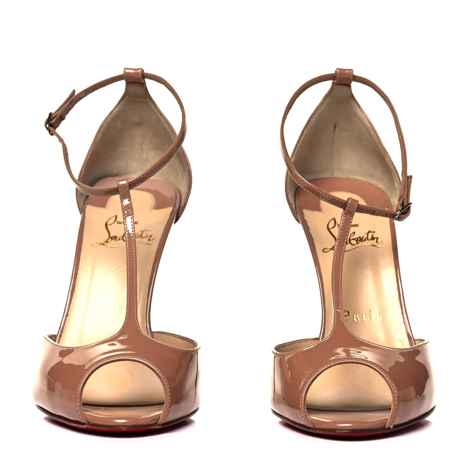 Christian Louboutin Patent Senora 100 Sandals 38 Nude 2 of 7