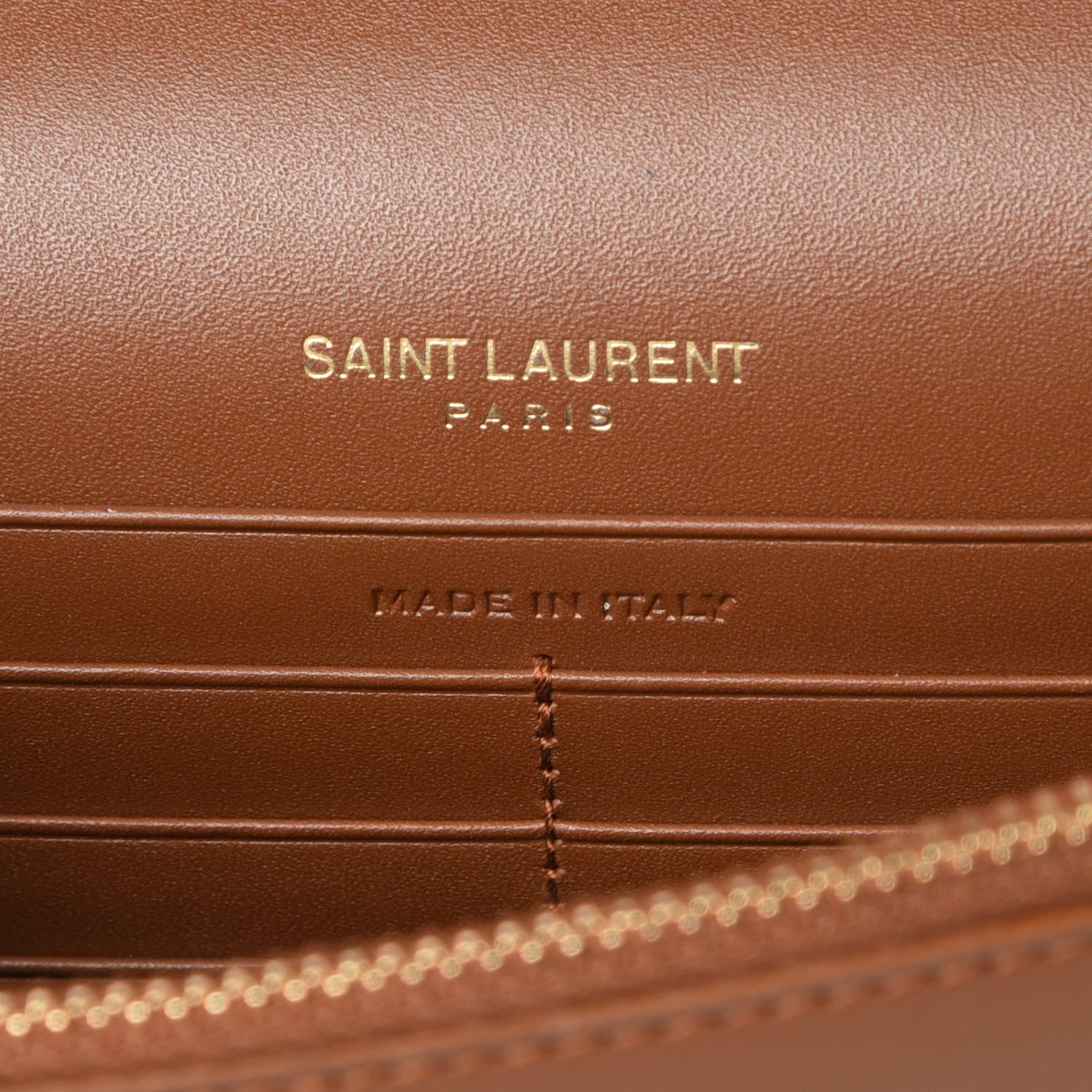 Saint Laurent Smooth Calfskin Classic Monogram Kate Tassel Chain Wallet Brown 8 of 9