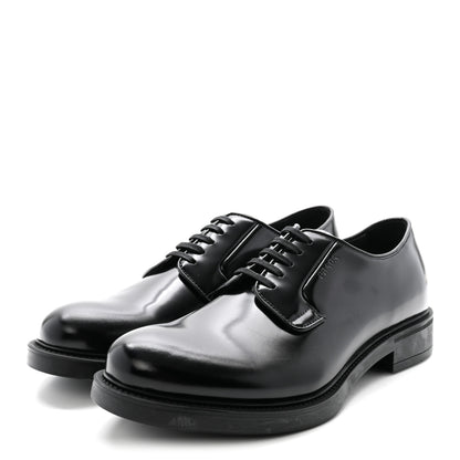 Prada Spazzolato Mens Derby Loafers 7.5 Black 4 of 9
