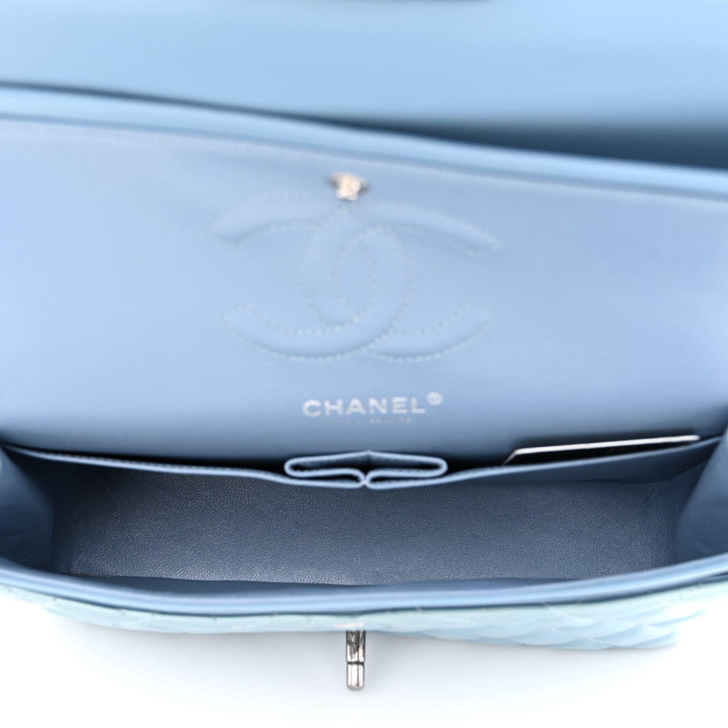 Chanel Patent Calfskin Quilted Medium Double Flap Turquoise 5 of 14