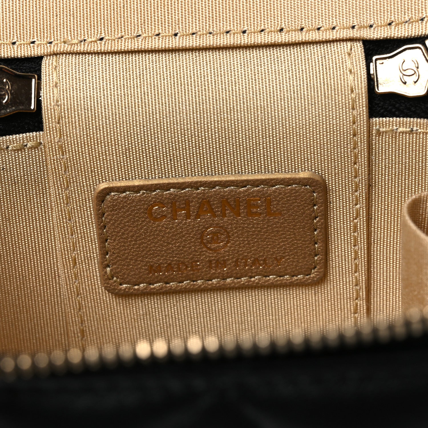 Chanel Lambskin Quilted Mini Pearl Crush Vanity Case With Chain Black 5 of 10