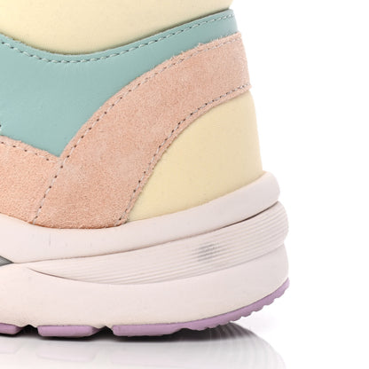 Chanel Nylon Lambskin Suede Calfskin CC Sneakers 37 Green Purple Pink 11 of 12