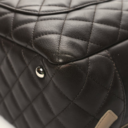 Chanel Calfskin Quilted Cambon Large Bowler Brown Beige 12 of 13