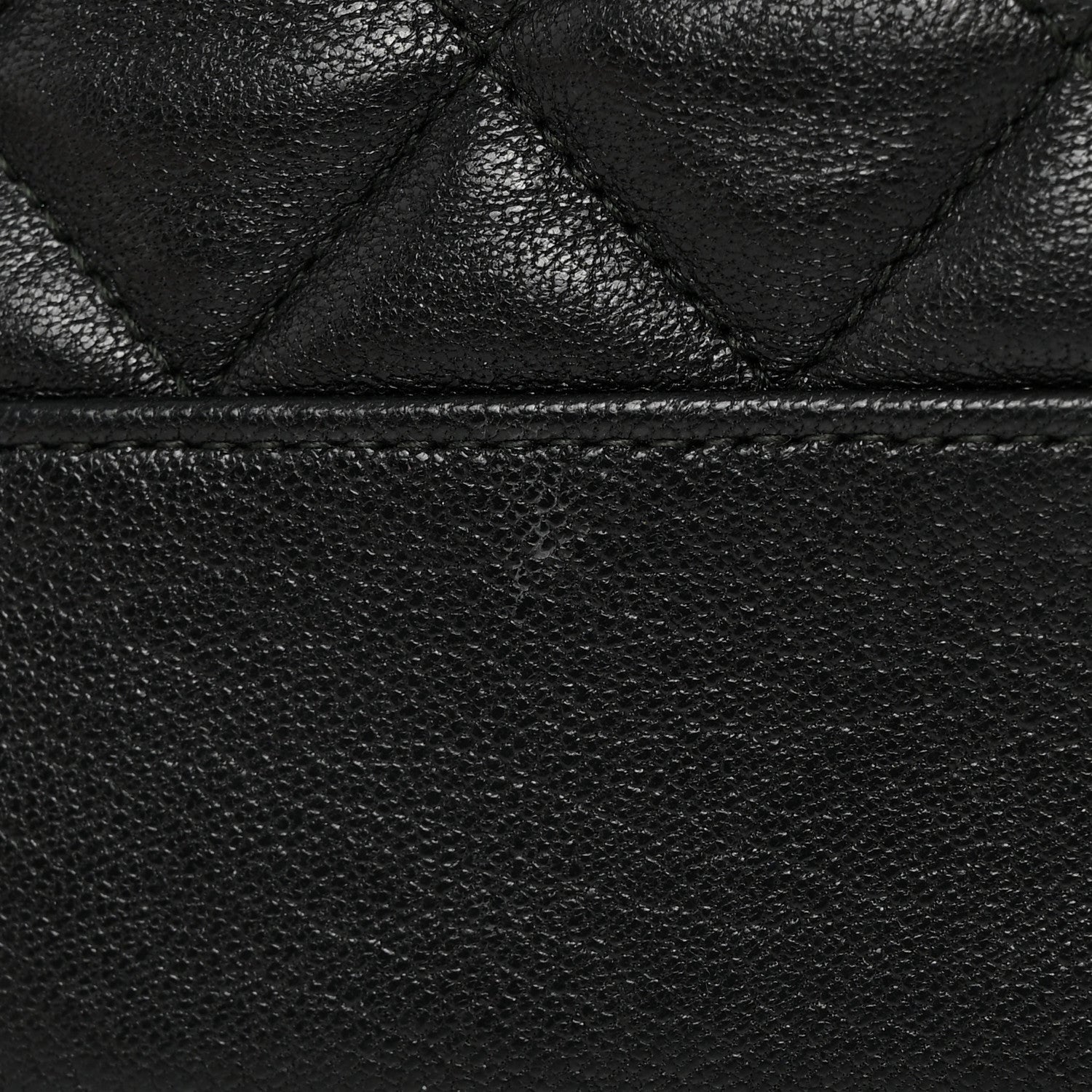 Chanel Lambskin Quilted Large Vintage Mademoiselle Cosmetic Case Black 12 of 14