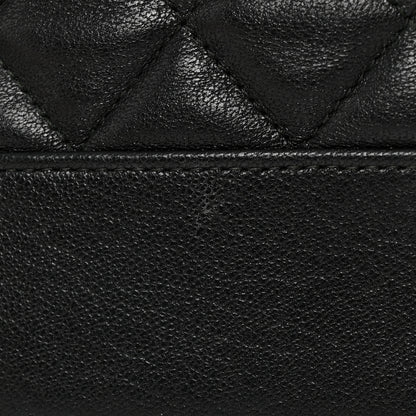 Chanel Lambskin Quilted Large Vintage Mademoiselle Cosmetic Case Black 12 of 14