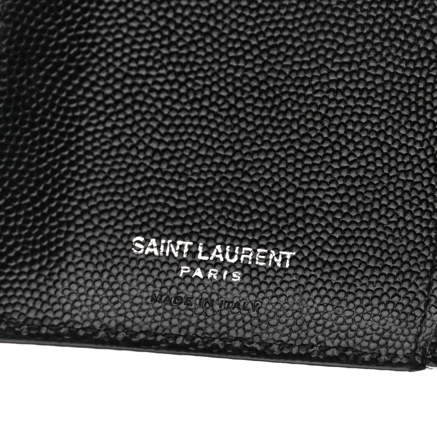 Saint Laurent Grain De Poudre Matelasse Chevron Monogram Zipped Two-Part Wallet Black 6 of 8