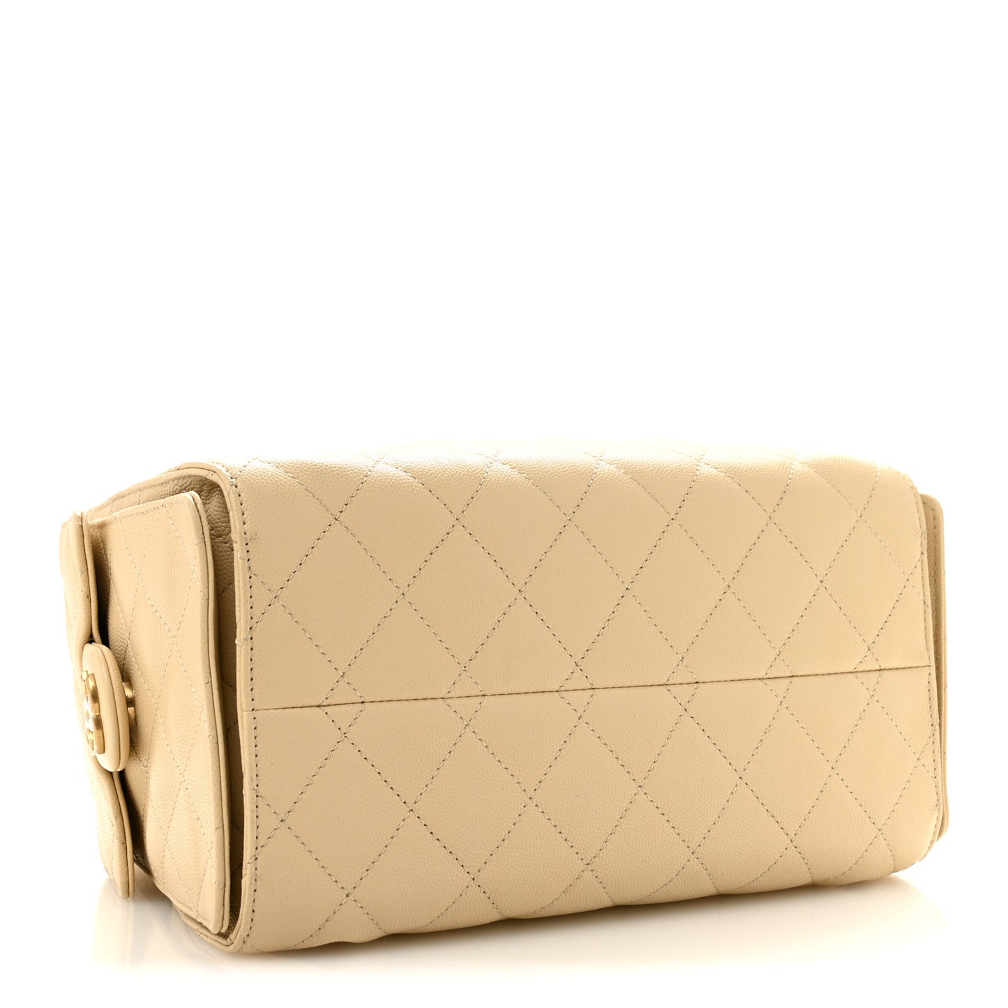Caviar Quilted Small Chanel 25 Handbag Beige