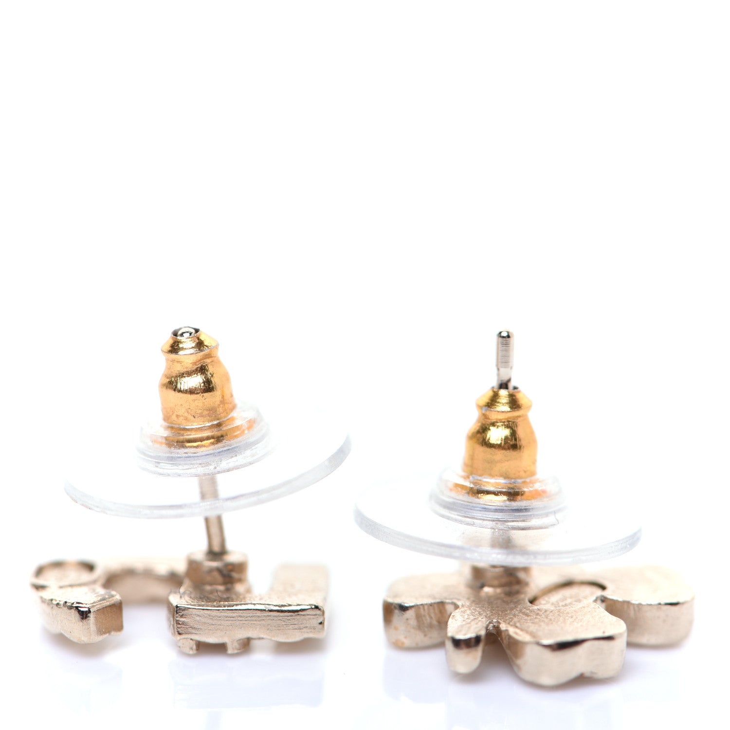 Chanel No 5 Clover CC Earrings Gold 3 of 4