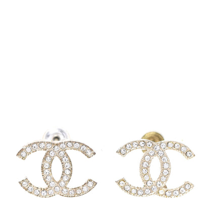 Chanel Crystal CC Earrings Gold 1 of 5