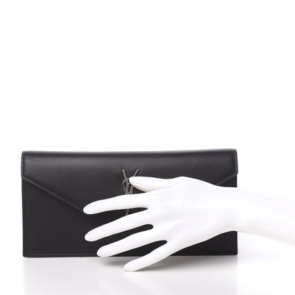 Saint Laurent Calfskin Monogram Clutch Black 2 of 9