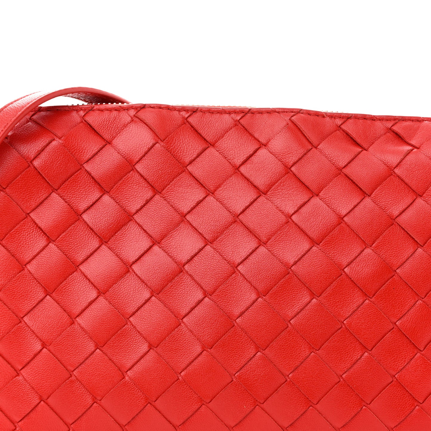 Nappa Intrecciato Small Camera Bag Red