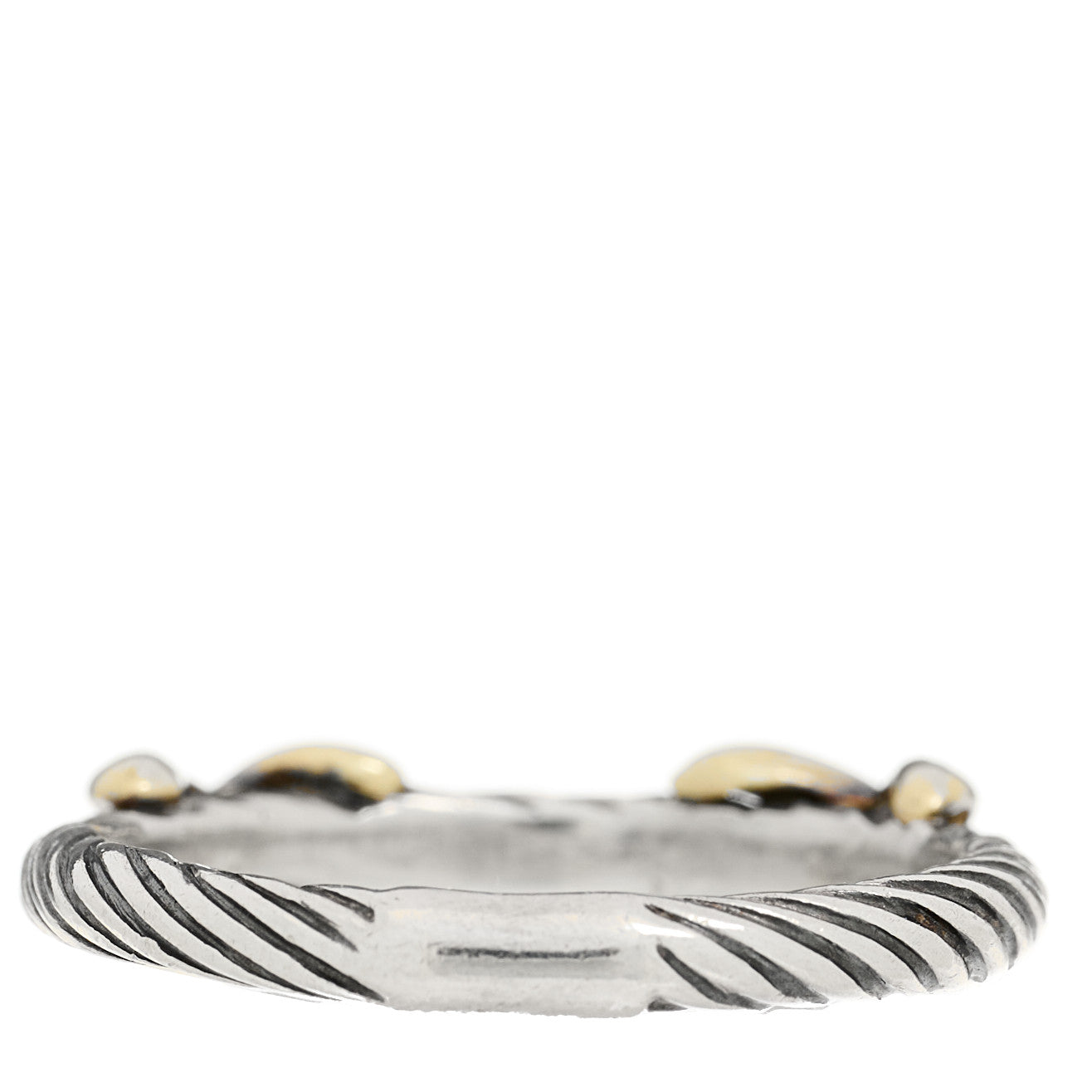 Sterling Silver 14K Yellow Gold Double X Crossover Ring 52 6