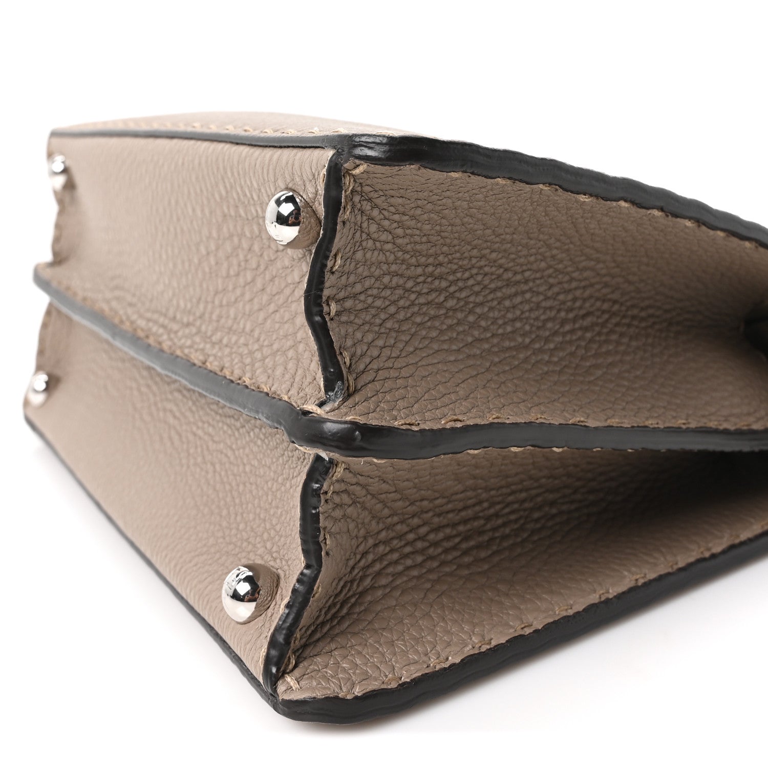 Fendi Cuoio Romano Selleria Chamois Small Peekaboo I SEE U Satchel Corda Camelia Cipria 10 of 10