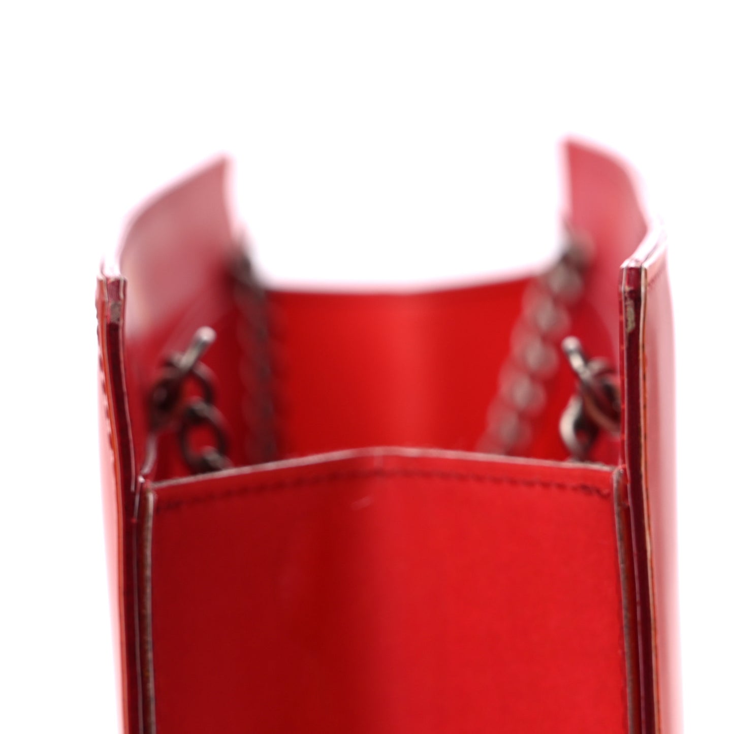 Vinyl Hologram CC Shoulder Bag Red