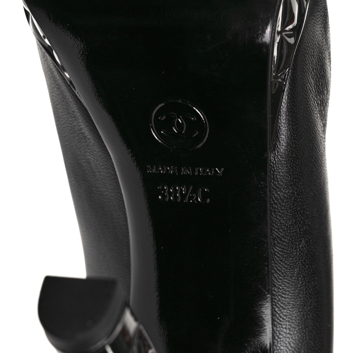 Chanel Lambskin Patent CC Cap Toe Platform Quilted Pumps 38.5 Black 11 of 20