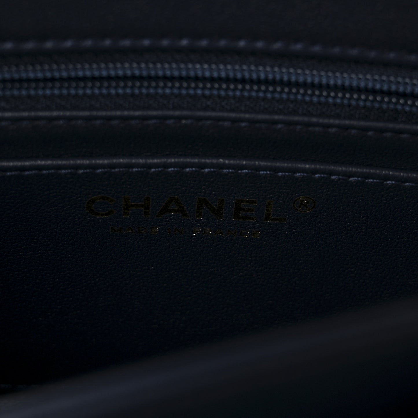 Shiny Caviar Quilted Mini Top Handle Flap Navy Blue