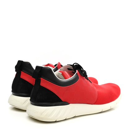 Louis Vuitton Rubber Mesh Suede Damier Fastlane Low Sneakers 12 Rouge 4 of 9