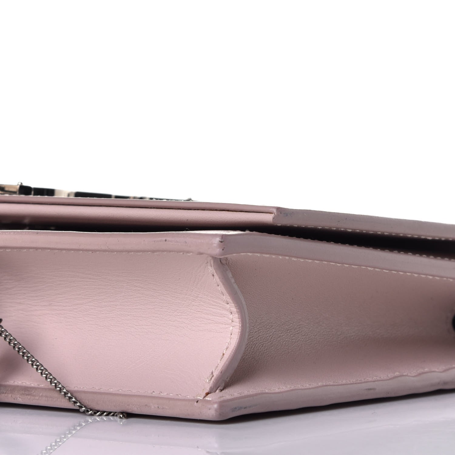 Saint Laurent Smooth Calfskin Classic Monogram Kate Tassel Chain Wallet Marble Pink 8 of 10