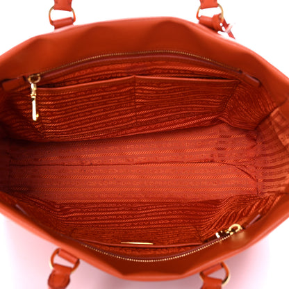 Prada Saffiano Lux Double Handle Shopping Tote Papaya 5 of 18