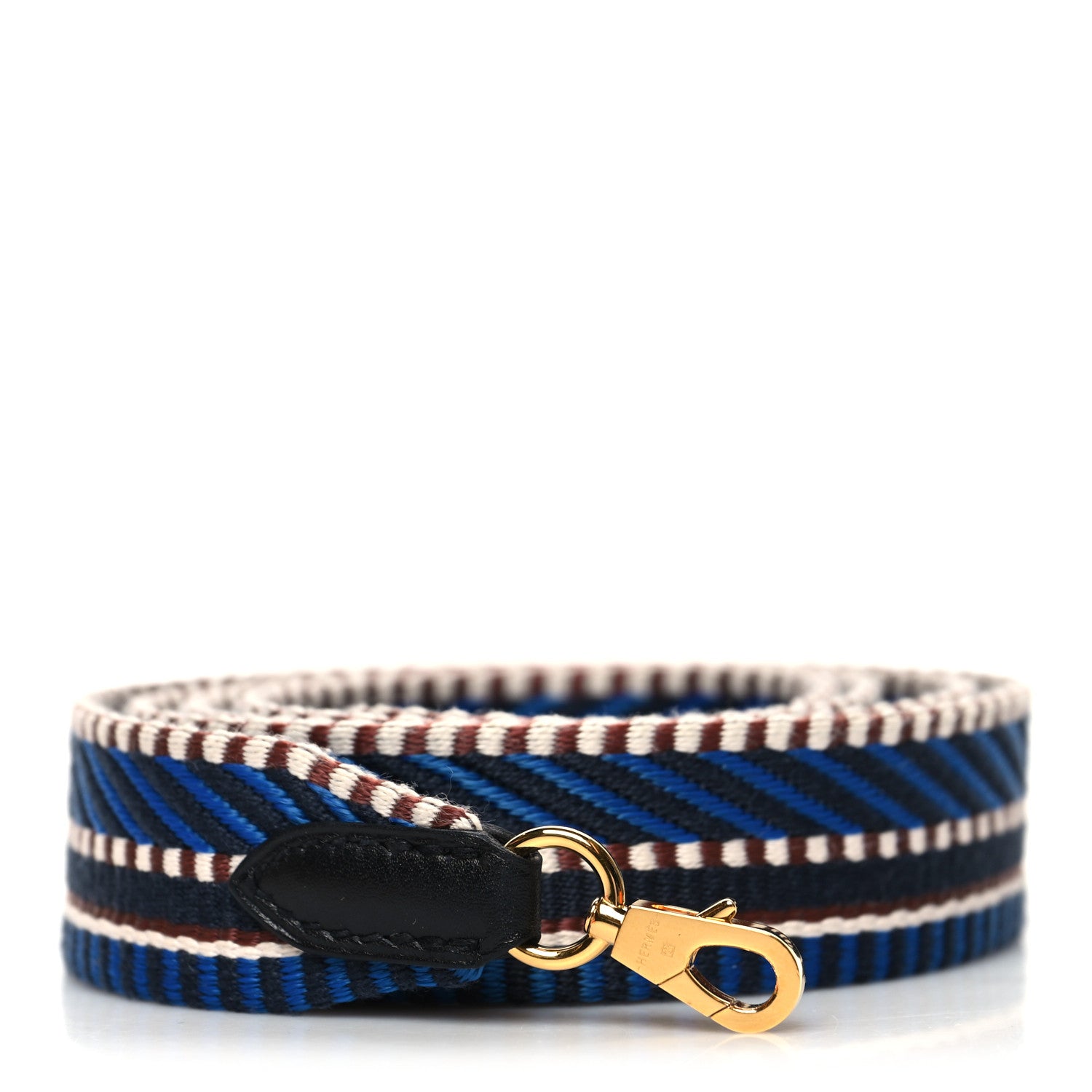 Hermes Toile Swift 25mm Sangle Cavale Shoulder Strap Bleu Zellige Indigo Black 1 of 5