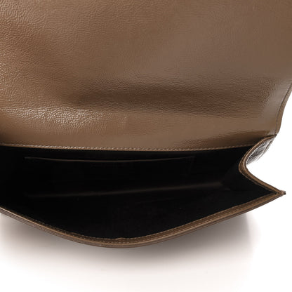 Saint Laurent Textured Patent Calfskin Large Belle De Jour Clutch Tobacco 5 of 7